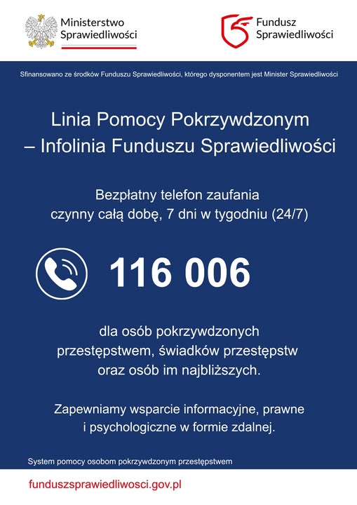 Dostępna Ogólnopolska Linia Pomocy Pokrzywdzonym